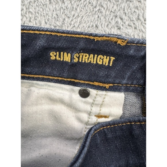 American Eagle Extreme Flex Jeans Men 34x32 Blue Slim Straight Distress Denim - Picture 2 of 10